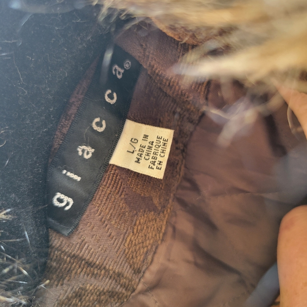 Giacca Large Brown Pattern Jacket with Removable Fur